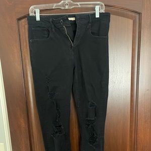 Levi Denim Black Ripped Skinny Jeans